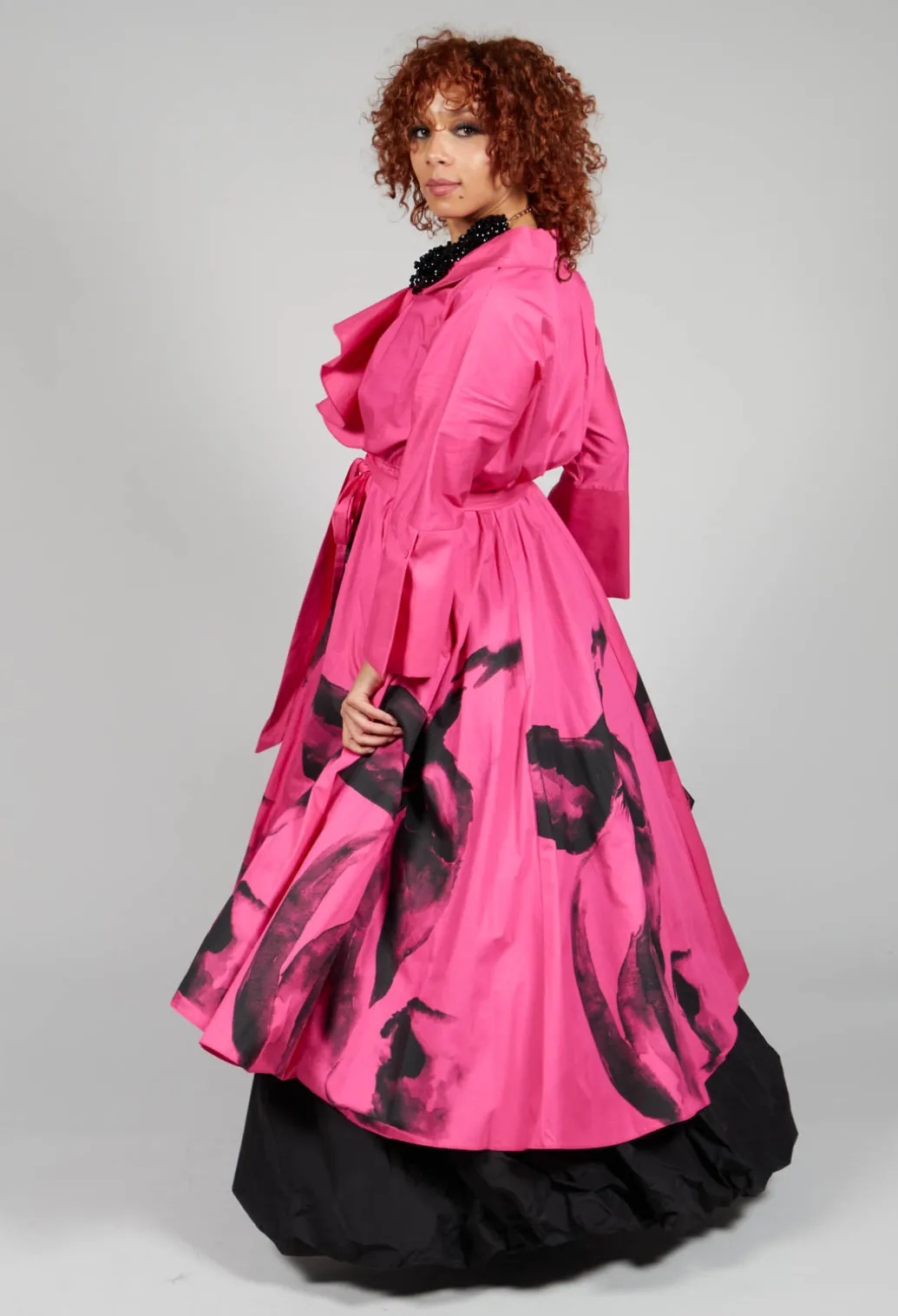 Statement Collar Dress in Pink