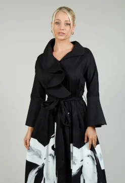 Statement Collar Dress in Black