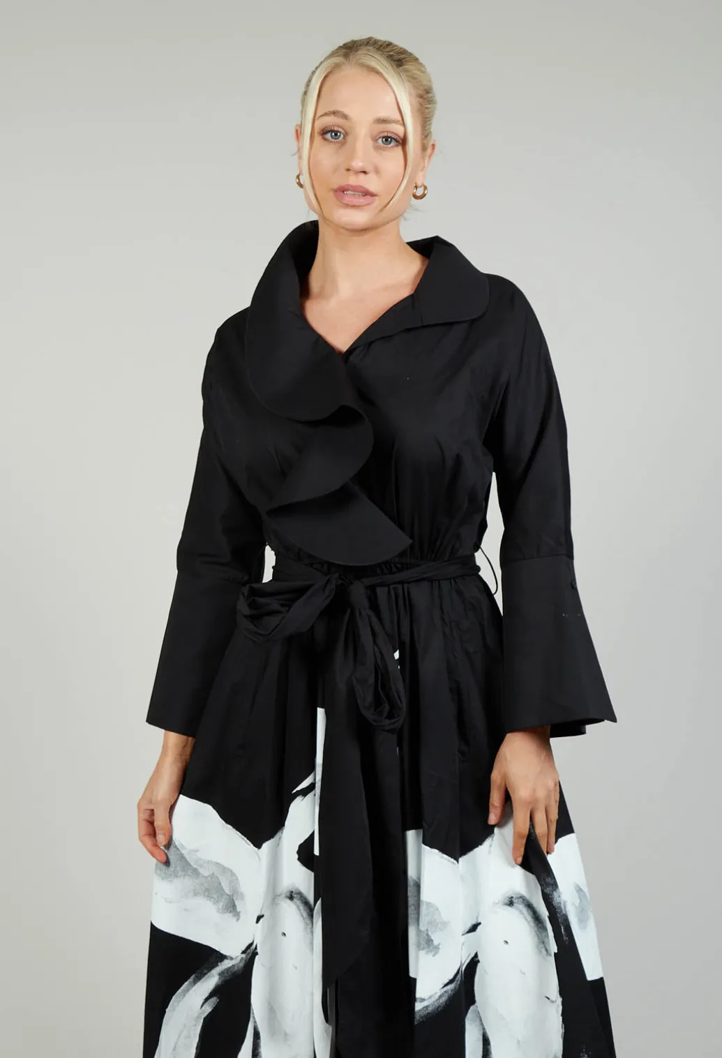 Statement Collar Dress in Black