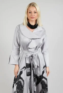 Statement Collar Dress in Grey