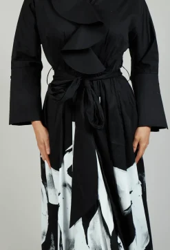 Statement Collar Dress in Black