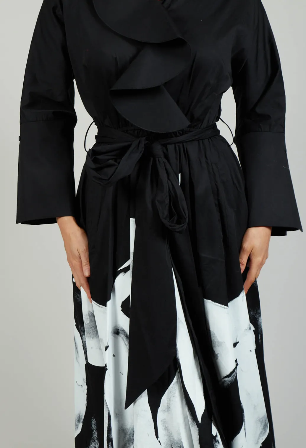 Statement Collar Dress in Black