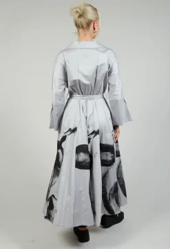 Statement Collar Dress in Grey