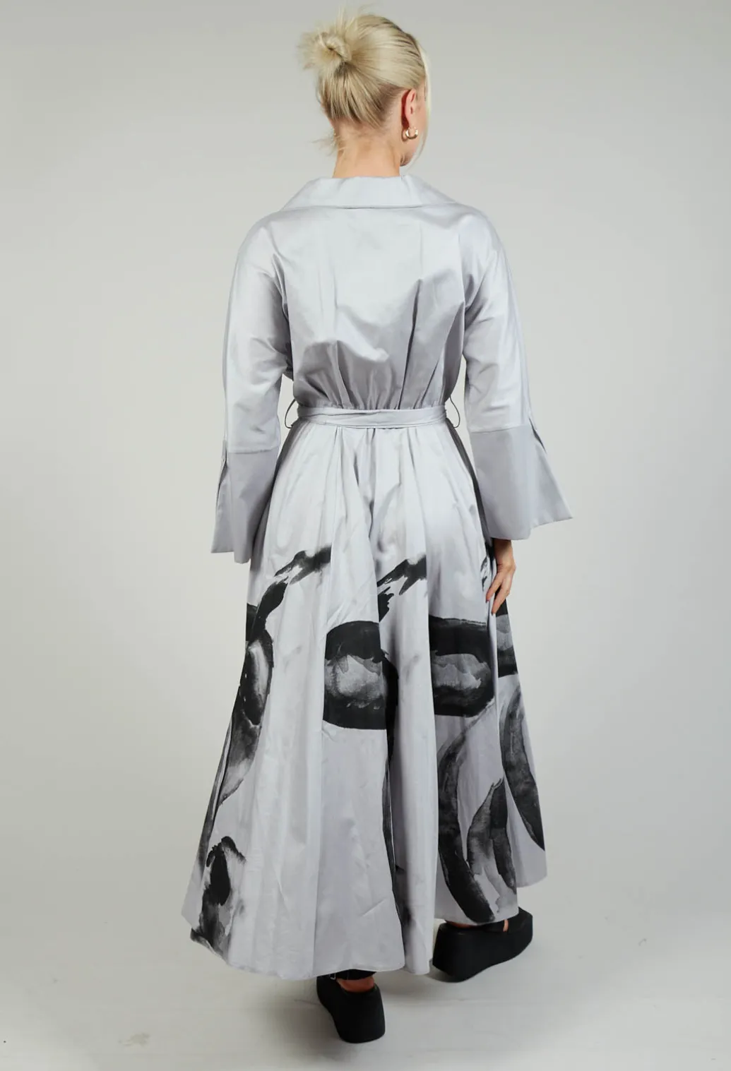 Statement Collar Dress in Grey
