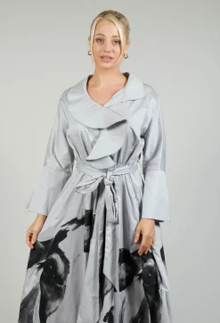 Statement Collar Dress in Grey