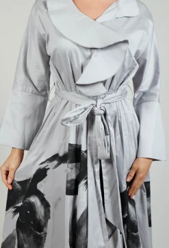 Statement Collar Dress in Grey