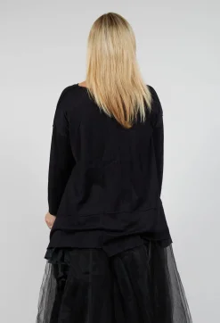 Statement Print Top in Black