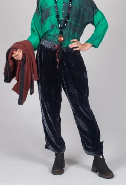Still Velvet Trousers in Dark Night