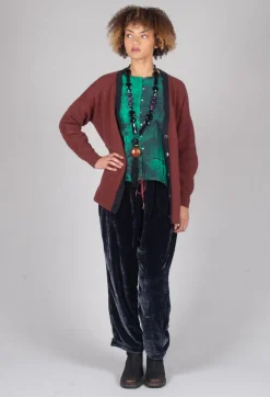 Still Velvet Trousers in Dark Night