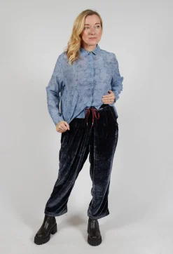 Still Velvet Trousers in Dark Night