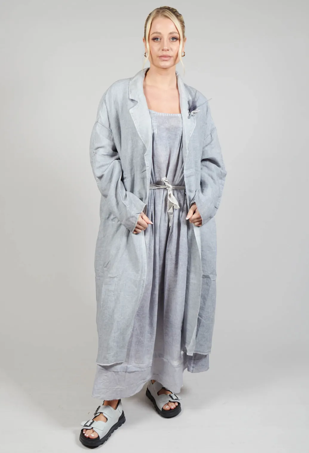 Stitch Cotton Overcoat in Original Grey