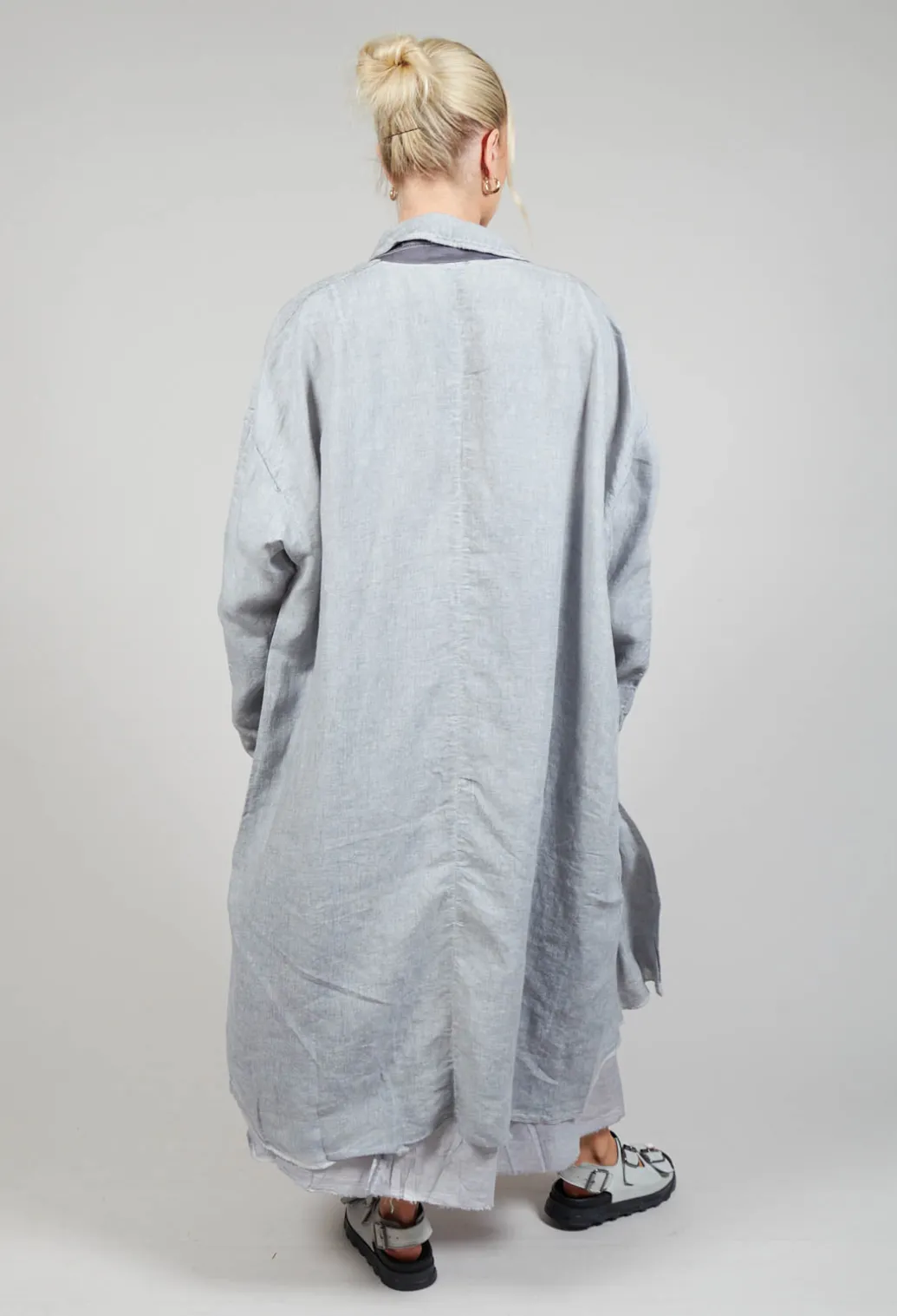 Stitch Cotton Overcoat in Original Grey