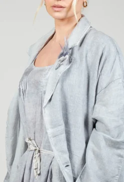 Stitch Cotton Overcoat in Original Grey