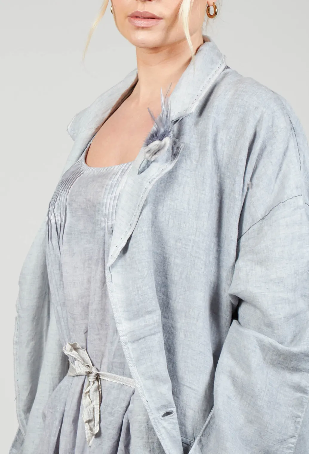 Stitch Cotton Overcoat in Original Grey
