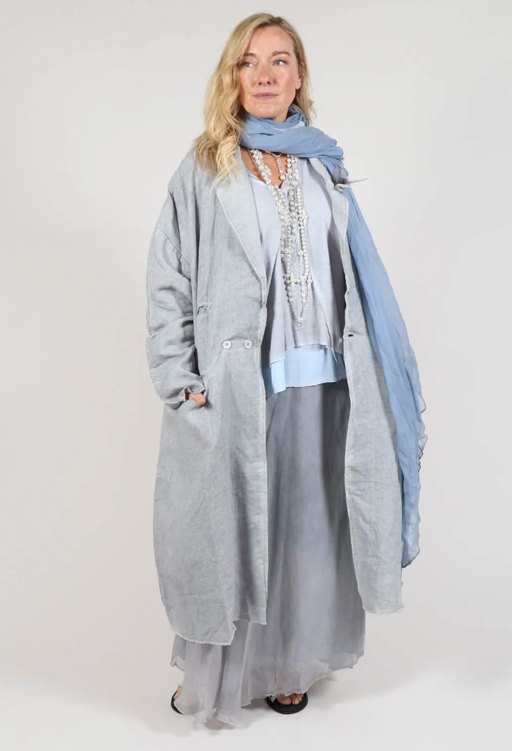Stitch Cotton Overcoat in Original Grey