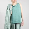 Stitch Detail Linen Vest Top in Teal