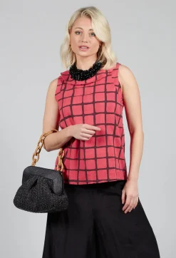 Stitch Detail Vest Top in Chili