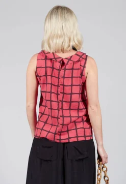 Stitch Detail Vest Top in Chili