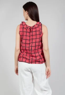 Stitch Detail Vest Top in Chili