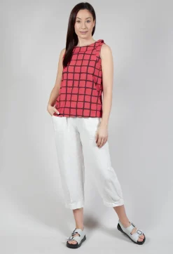 Stitch Detail Vest Top in Chili