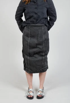 Stitch Pencil Skirt in Coal Cloud