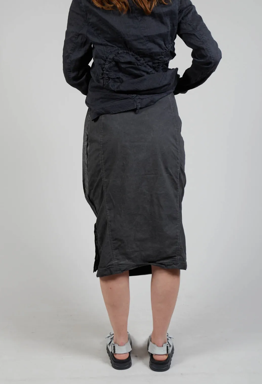 Stitch Pencil Skirt in Coal Cloud