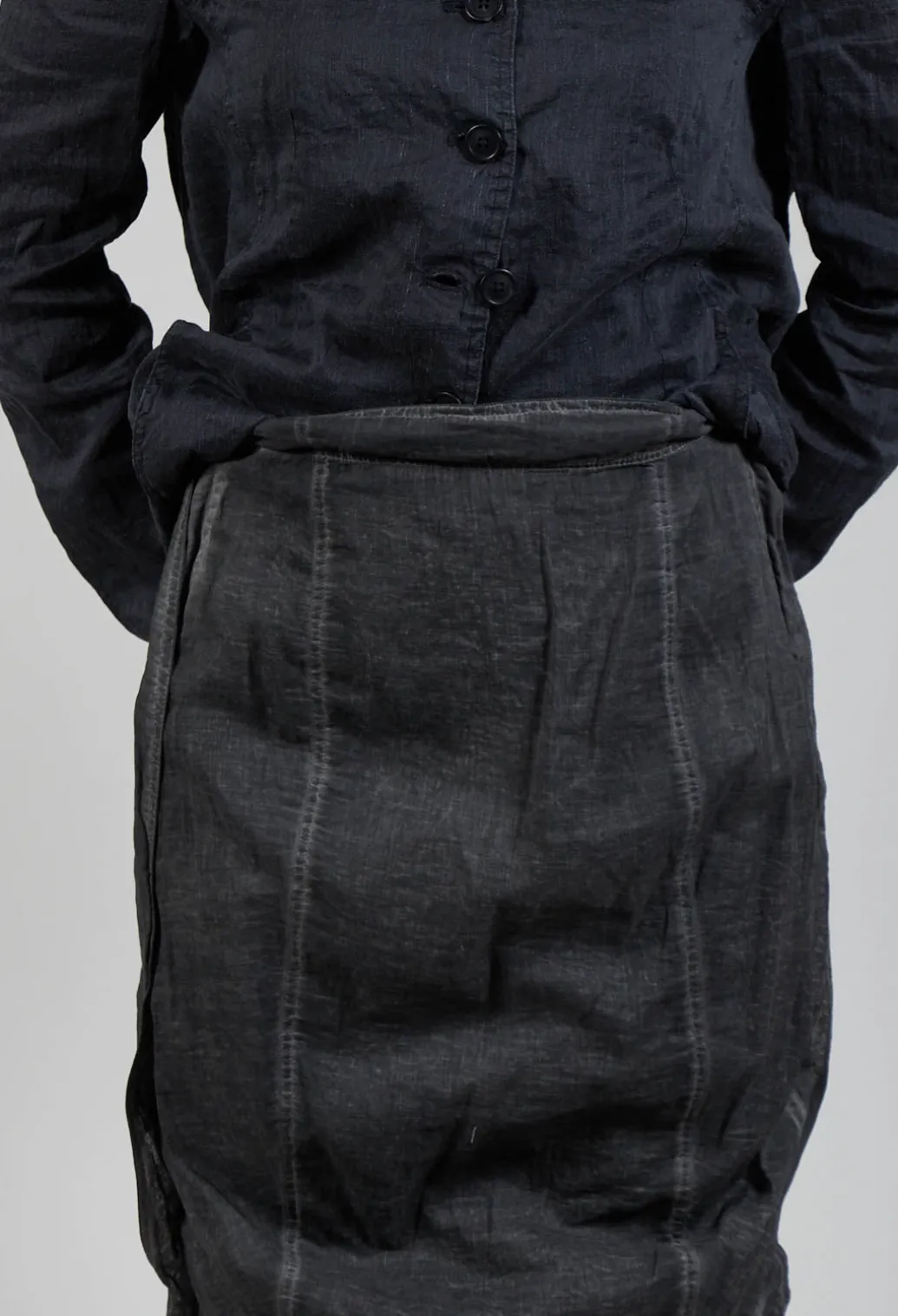 Stitch Pencil Skirt in Coal Cloud