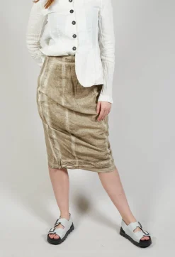 Stitch Pencil Skirt in Straw Cloud