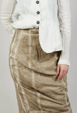 Stitch Pencil Skirt in Straw Cloud