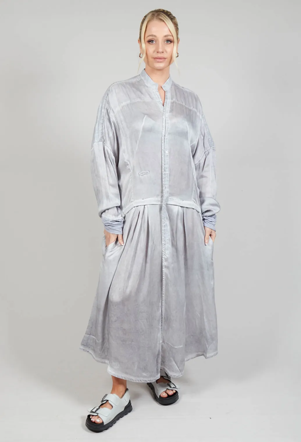 Stitch Smock Dress in Original Grey