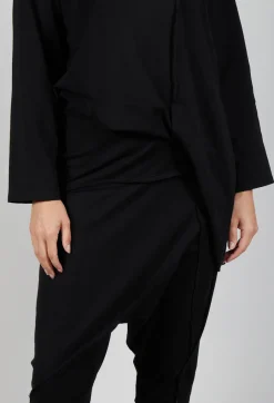 Stitched Cotton Trouers in Black