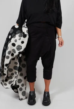 Stitched Cotton Trouers in Black