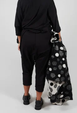 Stitched Cotton Trouers in Black