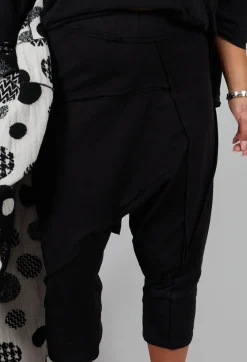 Stitched Cotton Trouers in Black