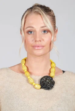 Stone Necklace in Yellow