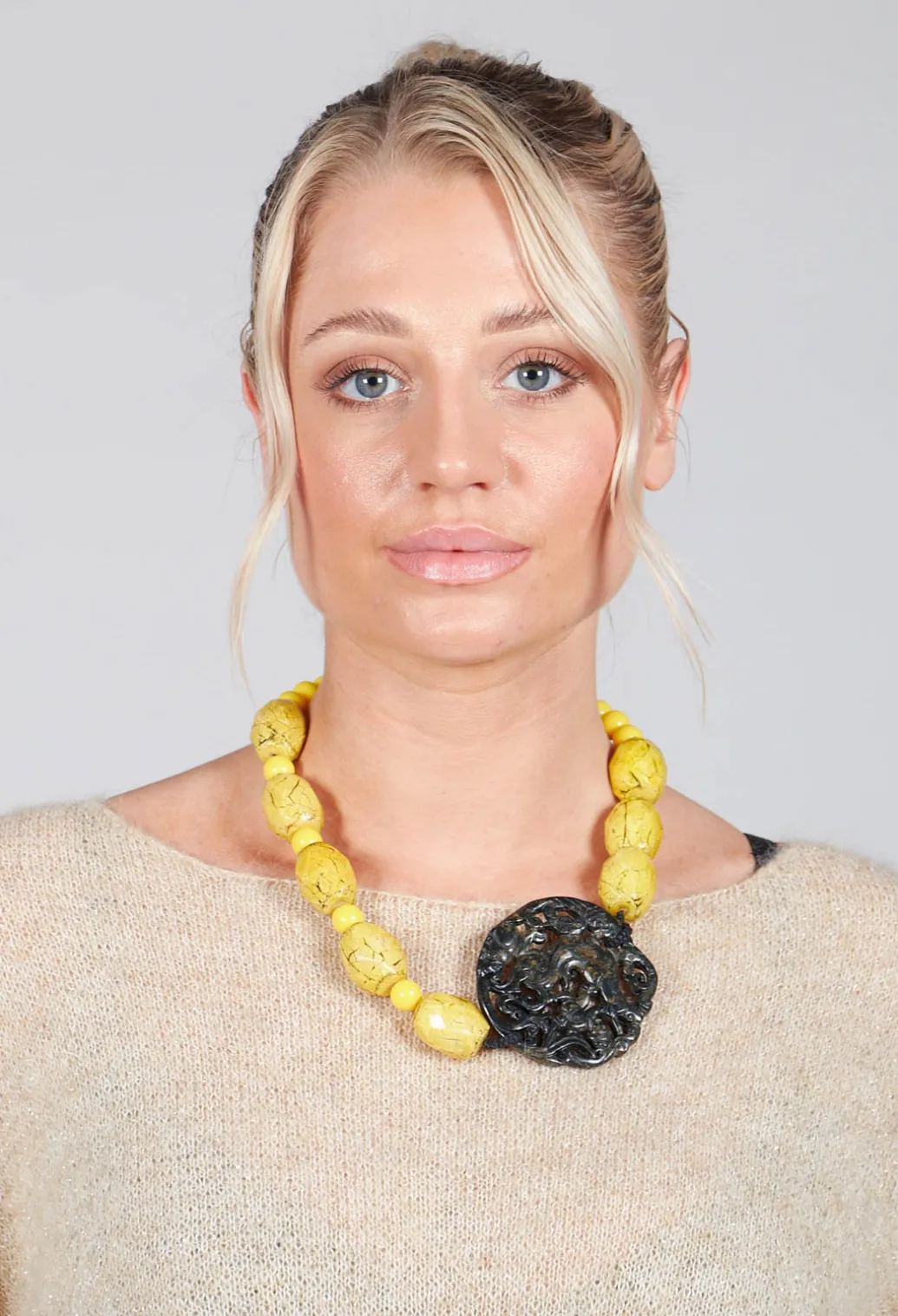 Stone Necklace in Yellow