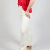 Straight Leg Beige Jeans