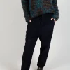 Straight Leg Cord Trousers in Navy
