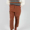 Straight Leg Cord Trousers in Brown