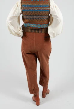 Straight Leg Cord Trousers in Brown