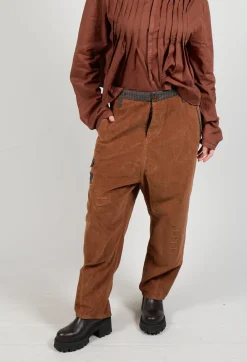 Straight Leg Cord Trousers in Brown