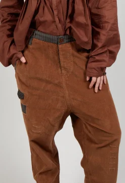 Straight Leg Cord Trousers in Brown