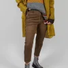 Straight Leg Cotton Trousers in Light Brown
