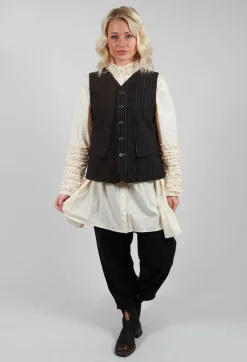 Straight Leg Cotton Trousers in Black