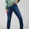 Straight Leg Denim Jeans in Blue