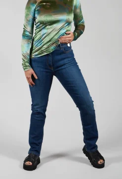 Straight Leg Denim Jeans in Blue