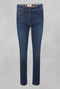 Straight Leg Denim Jeans in Blue