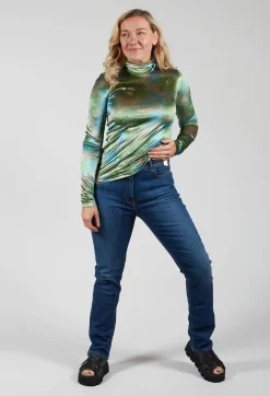 Straight Leg Denim Jeans in Blue