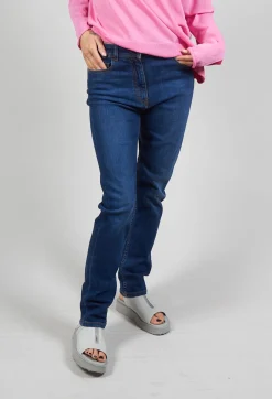 Straight Leg Denim Jeans in Blue