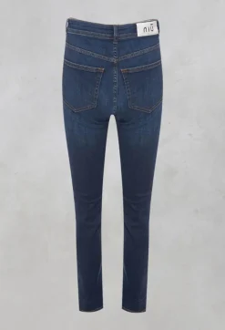 Straight Leg Denim Jeans in Blue